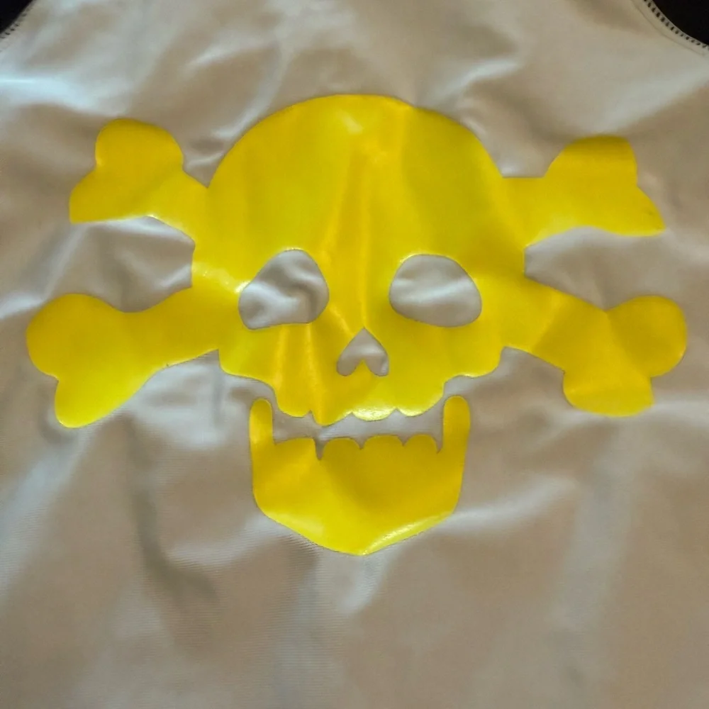 Baby GAP Black‎ and gray rashguard swim shirt pirate skull crossbones 2T